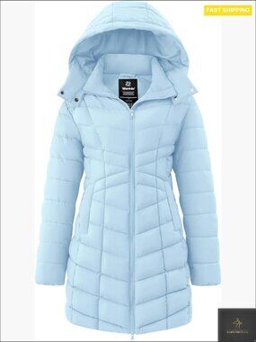 Cozy Puffer Jacket Long Quilted Warm Winter Coat Plus Size Down Alternative